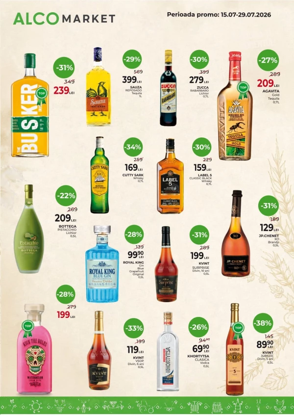 Catalog AlcoMarket - Oferta speciala, pagina 2: reduceri și oferte 15 - 29 iulie 2026