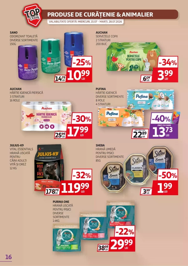 Catalog Auchan - Catalogul cu reduceri, pagina 16: reduceri și oferte 15 - 28 iulie 2026