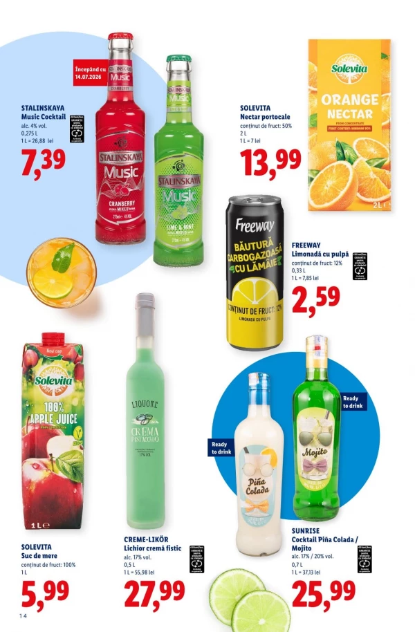 Catalog Lidl - Catalog de cocktailuri, pagina 14: reduceri și oferte 13 iulie - 13 septembrie 2026