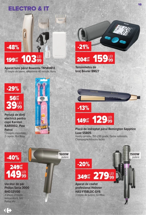 Catalog Carrefour - Catalogul cu reduceri NonFood, pagina 16: reduceri și oferte 22 iulie - 04 august 2026