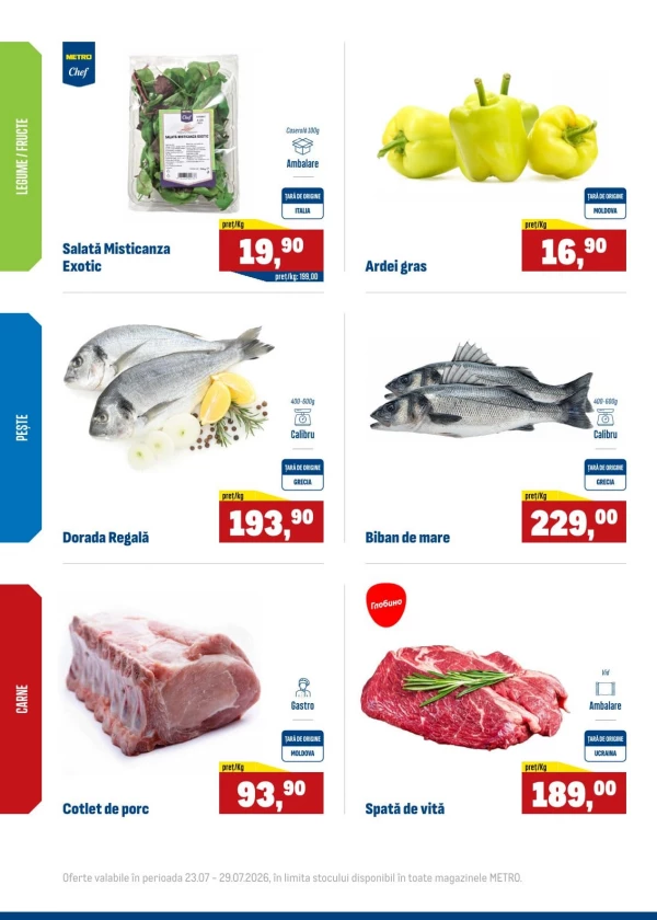 Catalog Metro - Oferte săptămânale la produse proaspete, pagina 2: reduceri și oferte 23 - 29 iulie 2026