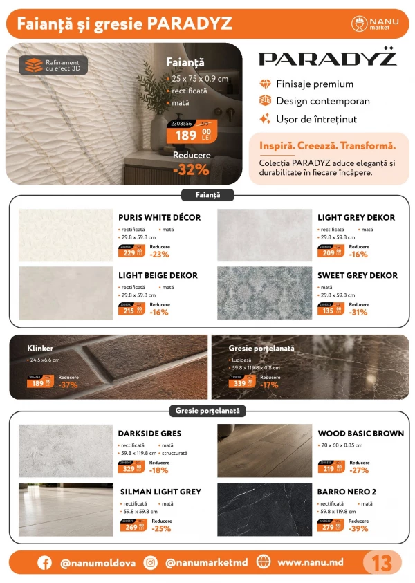 Catalog Nanu Market - Catalogul cu reduceri, pagina 13: reduceri și oferte 5 septembrie – 31 octombrie 2026
