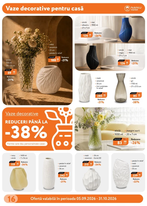 Catalog Nanu Market - Catalogul cu reduceri, pagina 16: reduceri și oferte 5 septembrie – 31 octombrie 2026