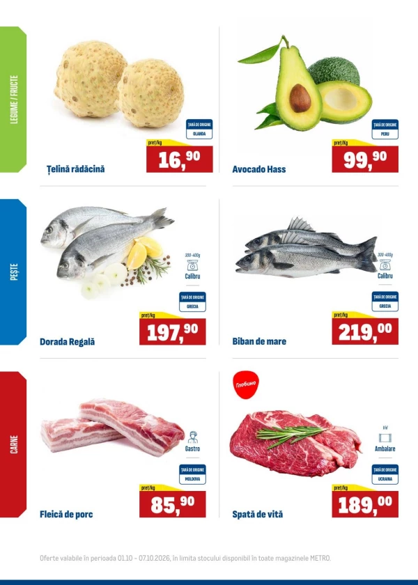 Catalog Metro - Oferte săptămânale la produse proaspete, pagina 2: reduceri și oferte 1 – 7 octombrie 2026
