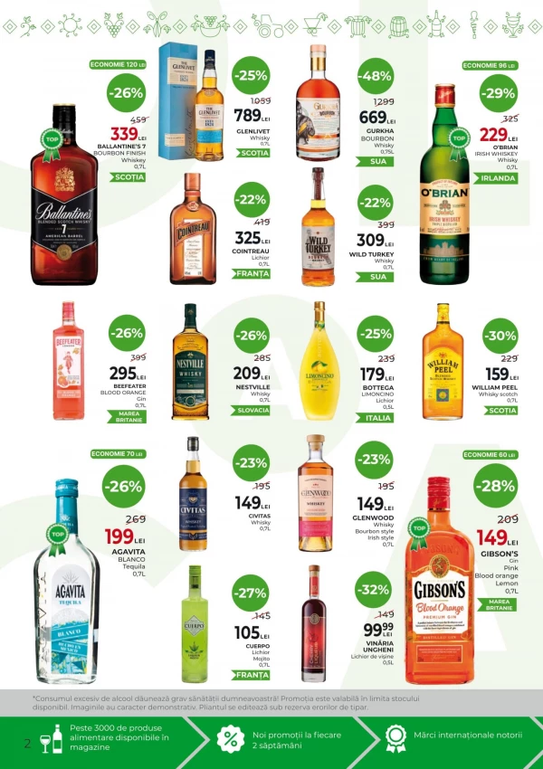 Catalog AlcoMarket - Catalogul cu reduceri, pagina 2: reduceri și oferte 22 octombrie – 4 noiembrie 2026