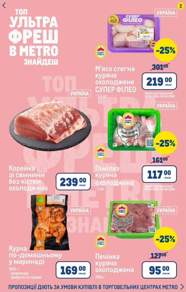 Каталог Metro - Каталог вигідних вихідних, сторінка 2: знижки та акції 21 - 24 травня 2026