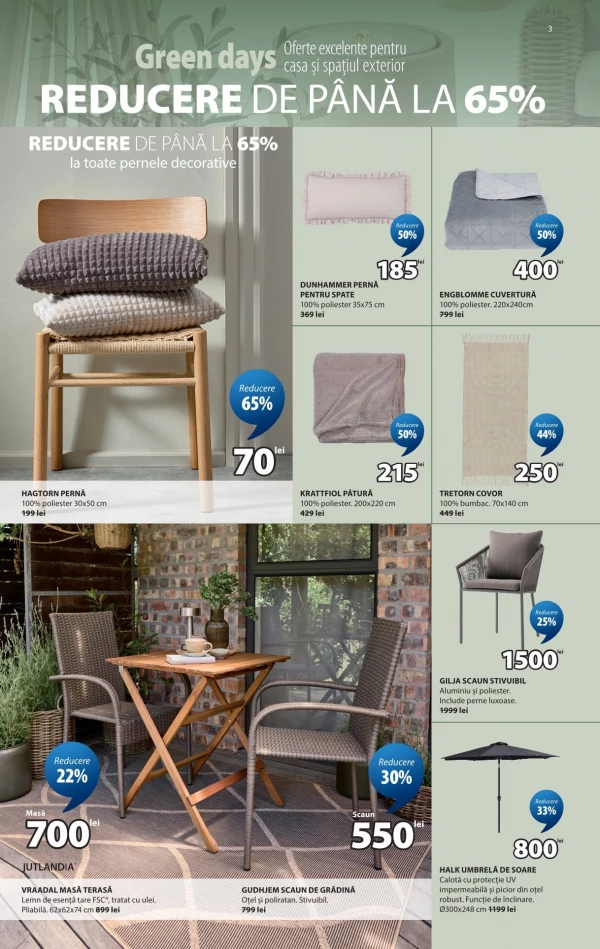 Catalog Jysk - Catalogul cu reduceri, pagina 3: reduceri și oferte 18 - 28 iunie 2026