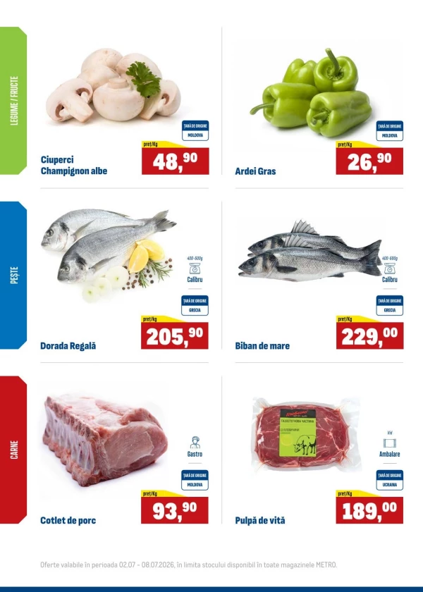 Catalog Metro - Oferte săptămânale la produse proaspete, pagina 2: reduceri și oferte 02 - 08 iulie 2026
