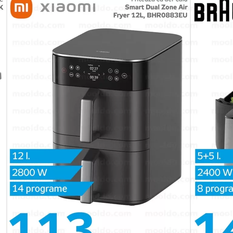 Friteuza cu aer cald Smart Dual Zone Air Fryer 12L, BHR0883EU