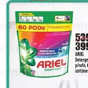 ARIEL Detergent capsule p/rufe, 60 spălări sortiment variat
