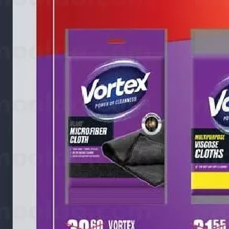 VORTEX Lavete negre din microfibră, 1 buc