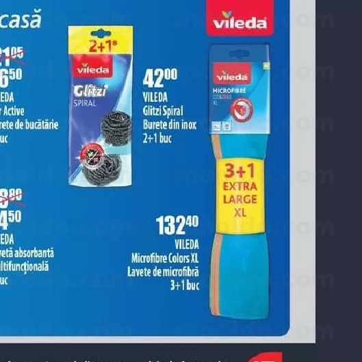 VILEDA Microfibre Colors XL Lavete de microfibră 3+1 buc