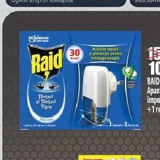 RAID Aparat electric împotriva țânțarilor +1 rezervă, 21 ml