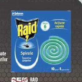 RAID Spirală împotriva țânțarilor 10 buc + 1 suport de metal