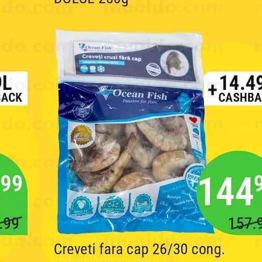 Creveti fara cap 26/30 cong. OCEAN FISH 500g