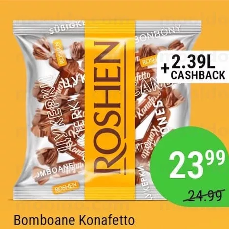 Bomboane Konafetto bianco/nero ROSHEN 200g