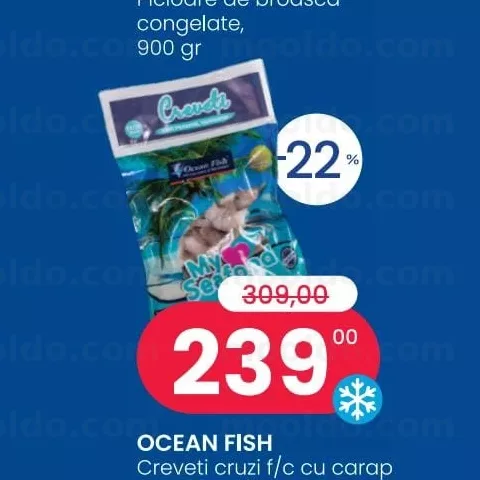 OCEAN FISH Creveti cruzi f/c cu carap ozp, cal. 16/20, cong. 1 kg