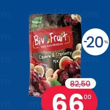 BIVOFUIT Mix de caju si merisoare 200 gr