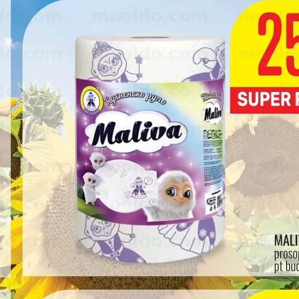 MALIVA 2слоя/1рулон бумажное полотенце для кухни