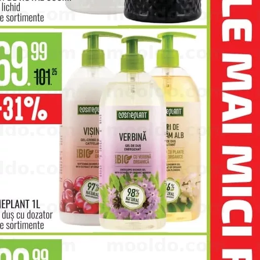 COSMEPLANT 1L gel de duș cu dozator diverse sortimente