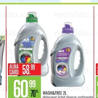 WASH&FREE 2L detergent lichid diverse sortimente