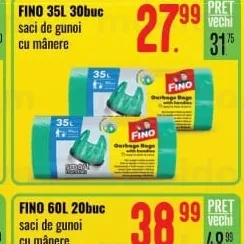 FINO 35L 30buc saci de gunoi
