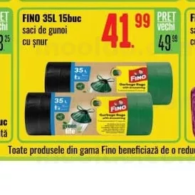 FINO 35L 15buc saci de gunoi