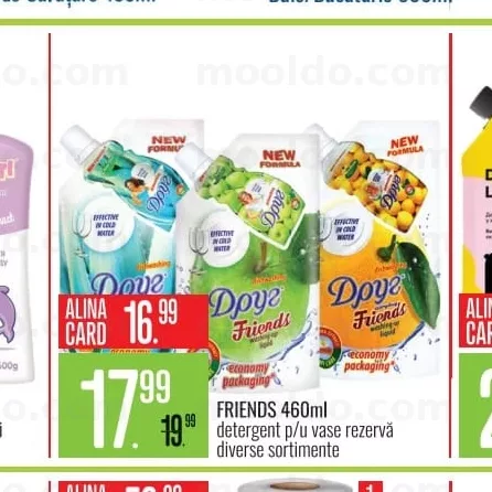FRIENDS 460ml detergent p/u vase rezervă diverse sortimente