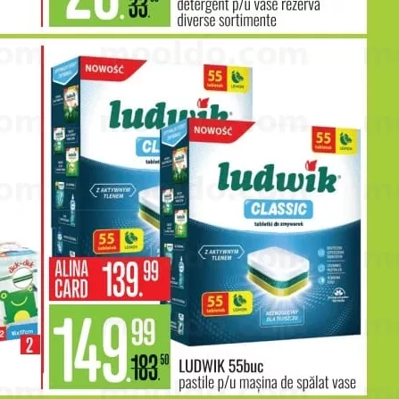 LUDWIK 55buc pastile p/u mașina de spălat vase
