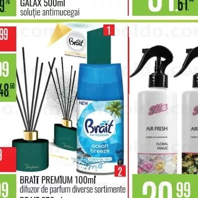 BRAIT 250ml odorizant-spray-automatic-rezervă diverse sortimente