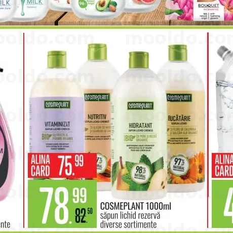 COSMEPLANT 1000ml săpun lichid rezervă diverse sortimente