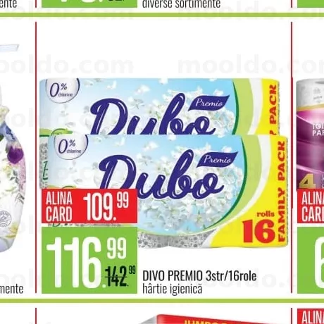 DIVO PREMIO 3str/16role hârtie igienică
