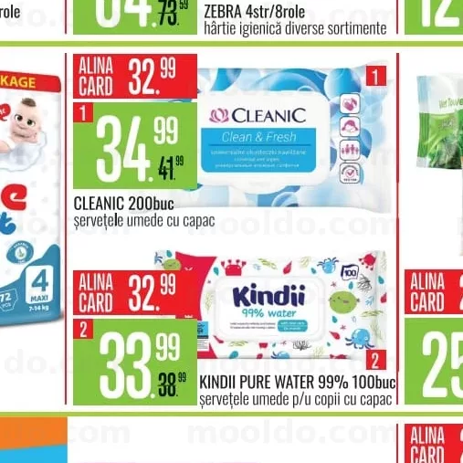 CLEANIC 200buc șervețele umede cu capac