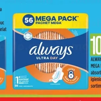 ALWAYS Ultra MEGA PACK absorbante igienice, 56 buc sortiment variat