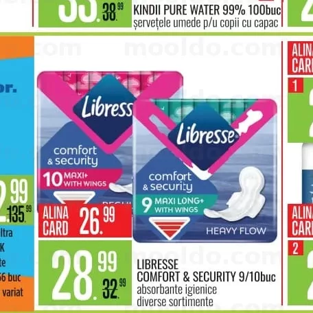 LIBRESSE COMFORT & SECURITY 9/10buc absorbante igienice diverse sortimente