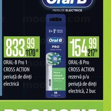 ORAL-B PRO CROSS ACTION rezervă p/u periuță de dinți electrică, 2 buc