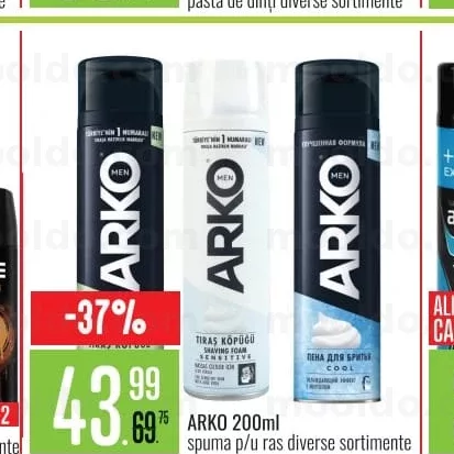 ARKO 200ml spumă p/u ras diverse sortimente