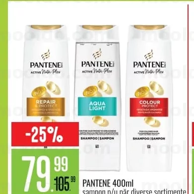 PANTENE 400ml șampon p/u păr diverse sortimente