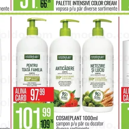 COSMEPLANT 1000ml șampon p/u păr cu dozator