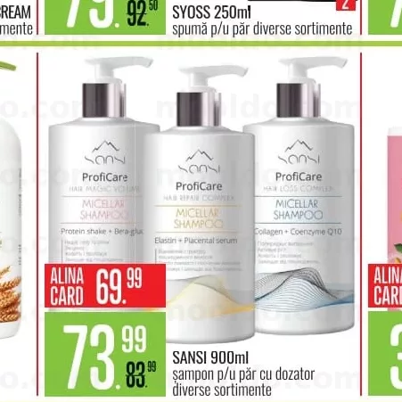 SANSI 900ml șampon p/u păr diverse sortimente
