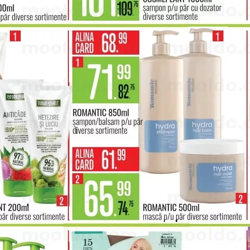 ROMANTIC 850ml șampon/balsam p/u păr diverse sortimente