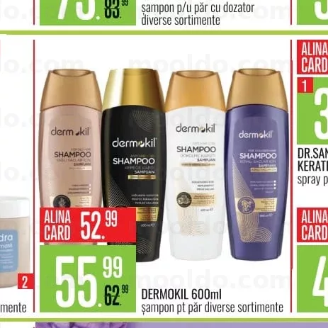 DERMOKIL 600ml șampon pt păr diverse sortimente