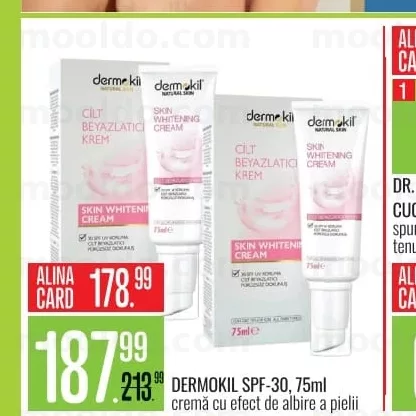 DERMOKIL SPF-30, 75ml crema cu efect de albire a pielii