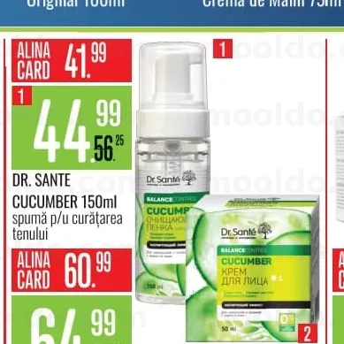 DR. SANTE CUCUMBER 150ml spumă p/u curățarea tenului