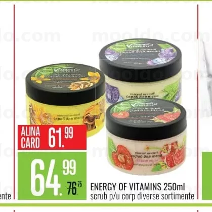 ENERGY OF VITAMINS 250ml scrub p/u corp diverse sortimente
