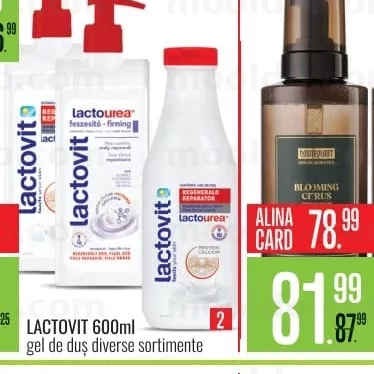 LACTOVIT 600ml gel de duș diverse sortimente