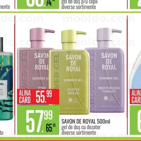 SAVON DE ROYAL 500ml gel de duș cu dozator diverse sortimente