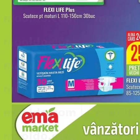 FLEXI LIFE Подгузники для взрослых M 85-125см 50-77кг 30шт