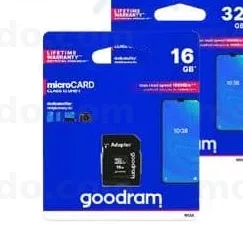 MicroSDHC + adaptor 16 GB