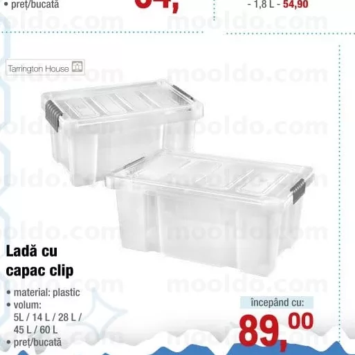 Ladă cu capac clip